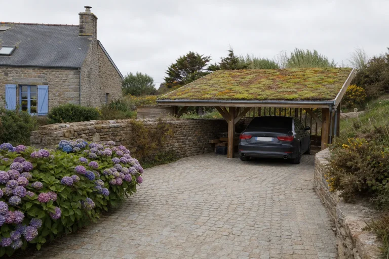 Carport en bois en Bretagne