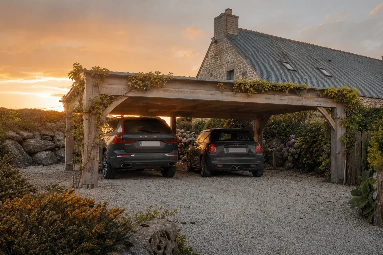 Carport végétalisé en Bretagne
