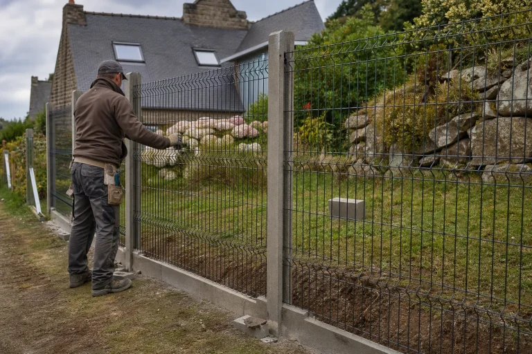 Clôture bois et portillon en Bretagne
